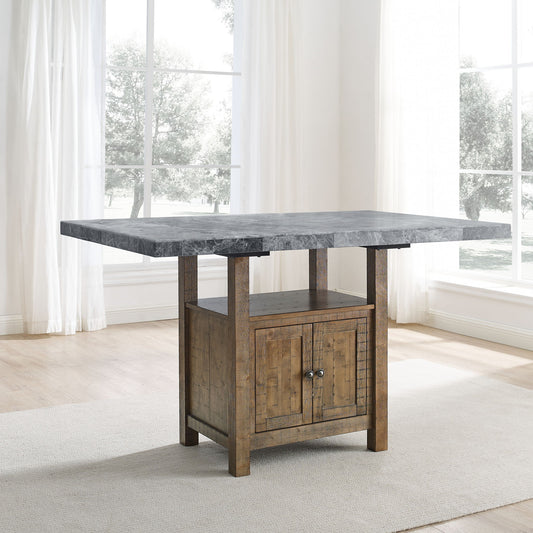 Grayson - Gray Marble Counter Table - Dark Gray - Hornell Furniture Outlet