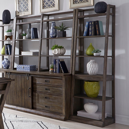 Stone Brook - Leaning Bookcase - Dark Brown - Hornell Furniture Outlet