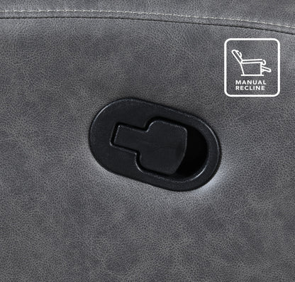 Gaston - Manual Reclining Loveseat - Gray - Hornell Furniture Outlet