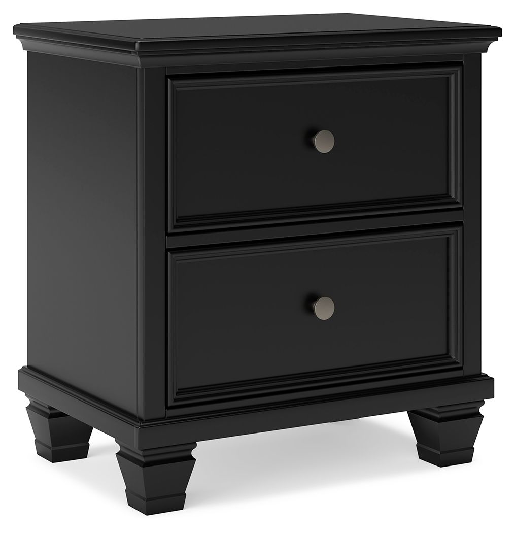 Lanolee - Black - Two Drawer Nightstand - Hornell Furniture Outlet