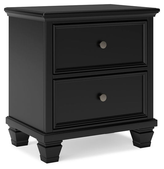 Lanolee - Black - Two Drawer Nightstand - Hornell Furniture Outlet
