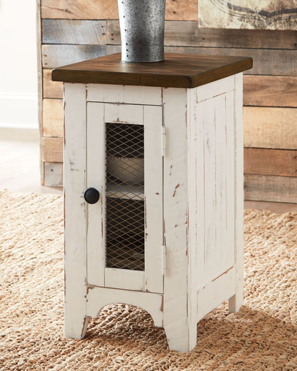 Wystfield - Chair Side End Table - White / Brown - Hornell Furniture Outlet