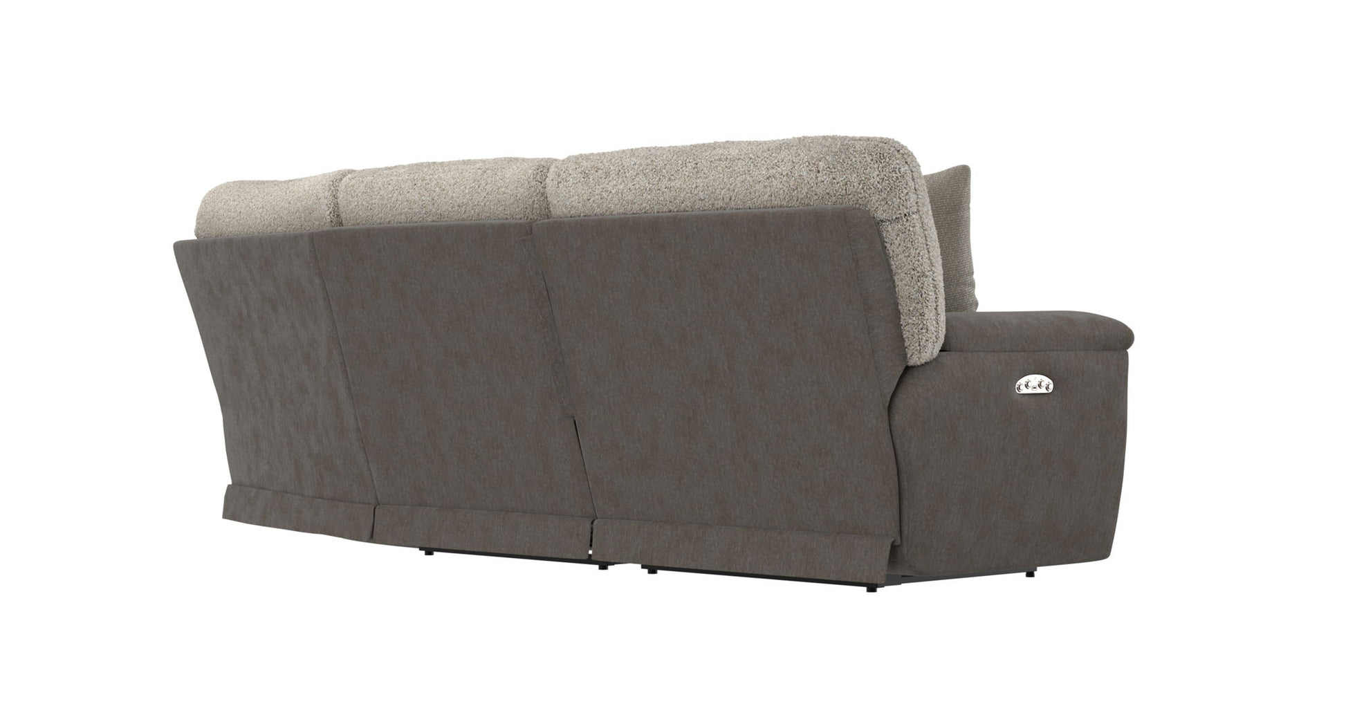 Rendezvous - 5 Piece Modular Sectional With 3 Reclining Seats & Castered Cocktail Ottoman - Umber - Hornell Furniture Outlet