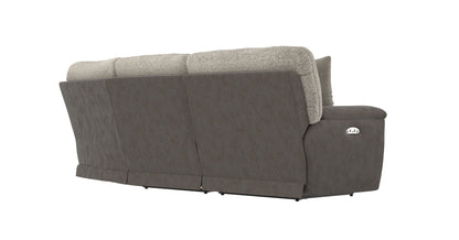 Rendezvous - 5 Piece Modular Sectional With 3 Reclining Seats & Castered Cocktail Ottoman - Umber - Hornell Furniture Outlet