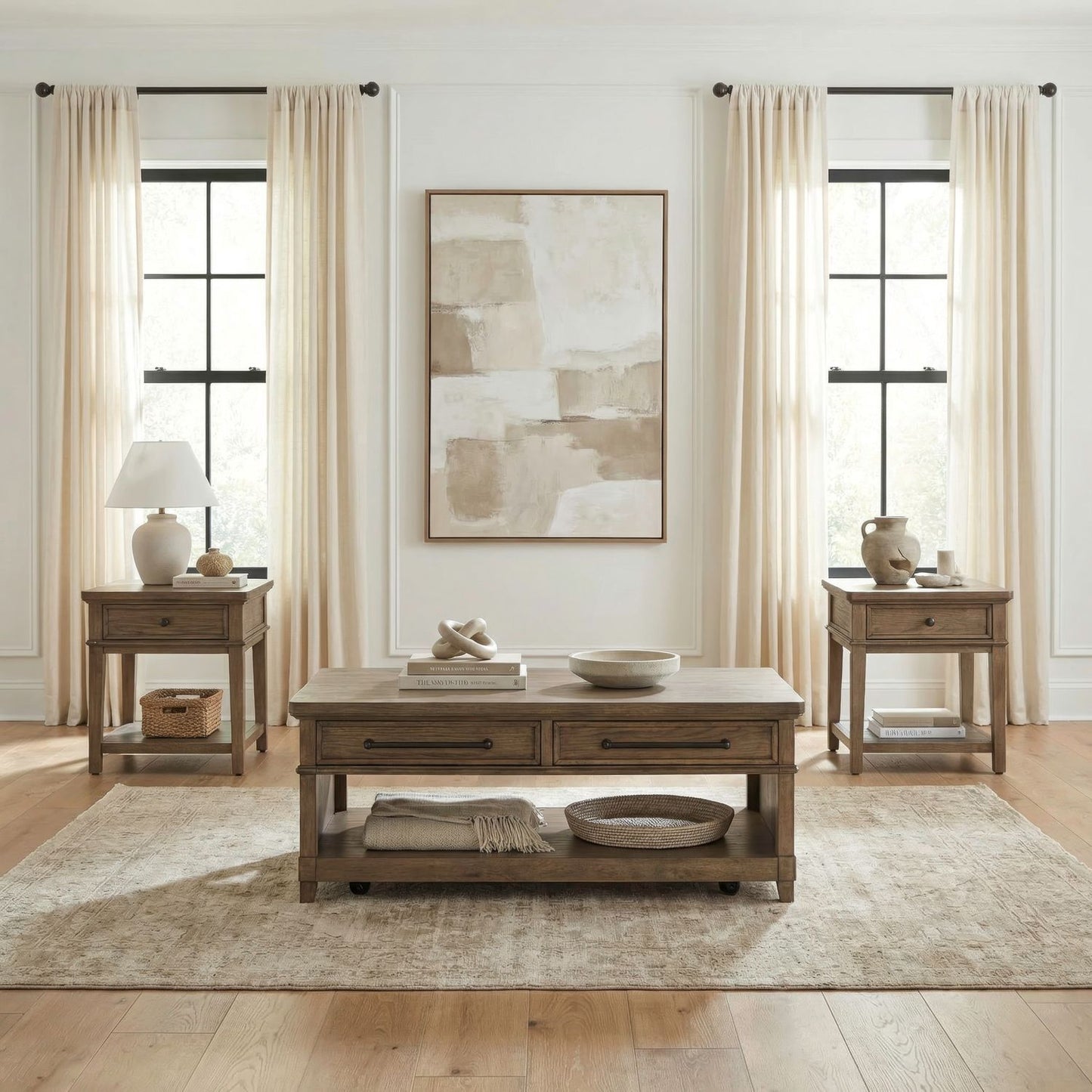 Artisan Home - 3 Piece Set (Cocktail Table And 2 End Tables) - Sienna Stone - Hornell Furniture Outlet