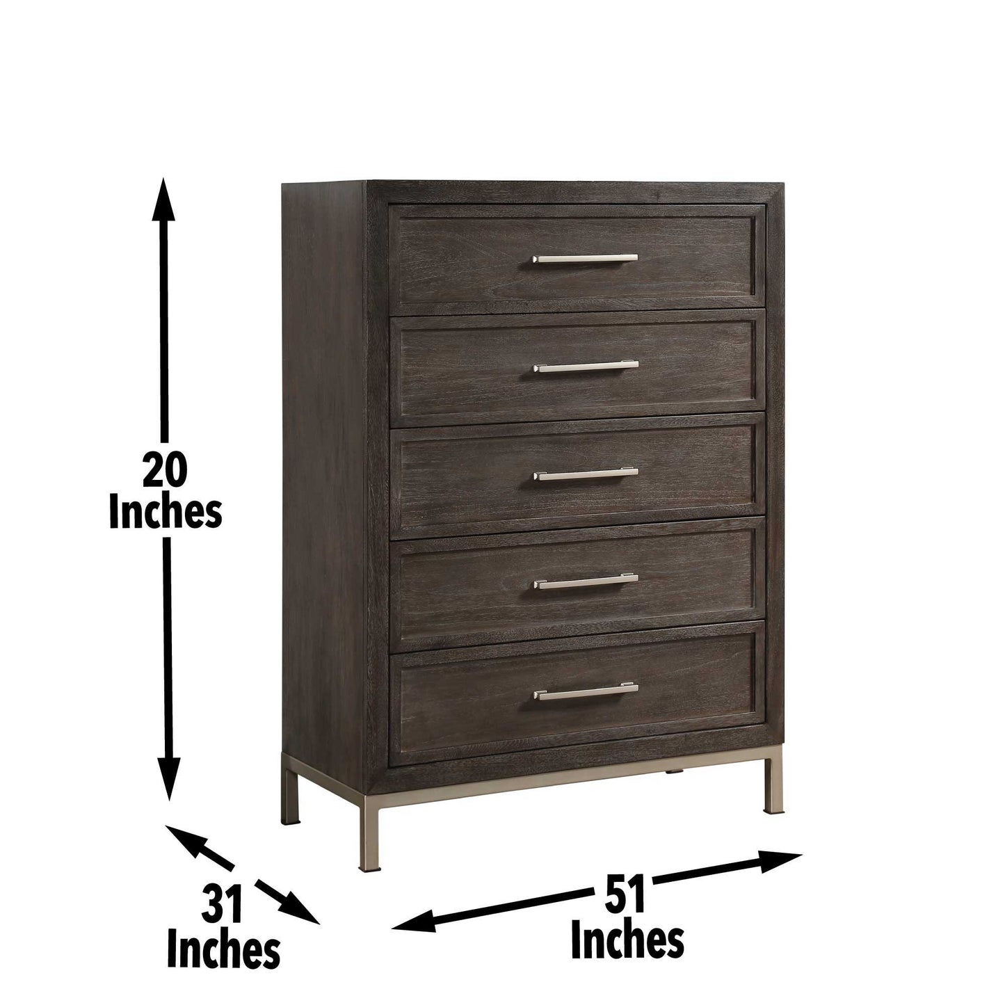 Broomfield - 5 - Drawer Chest - Brown - Hornell Furniture Outlet