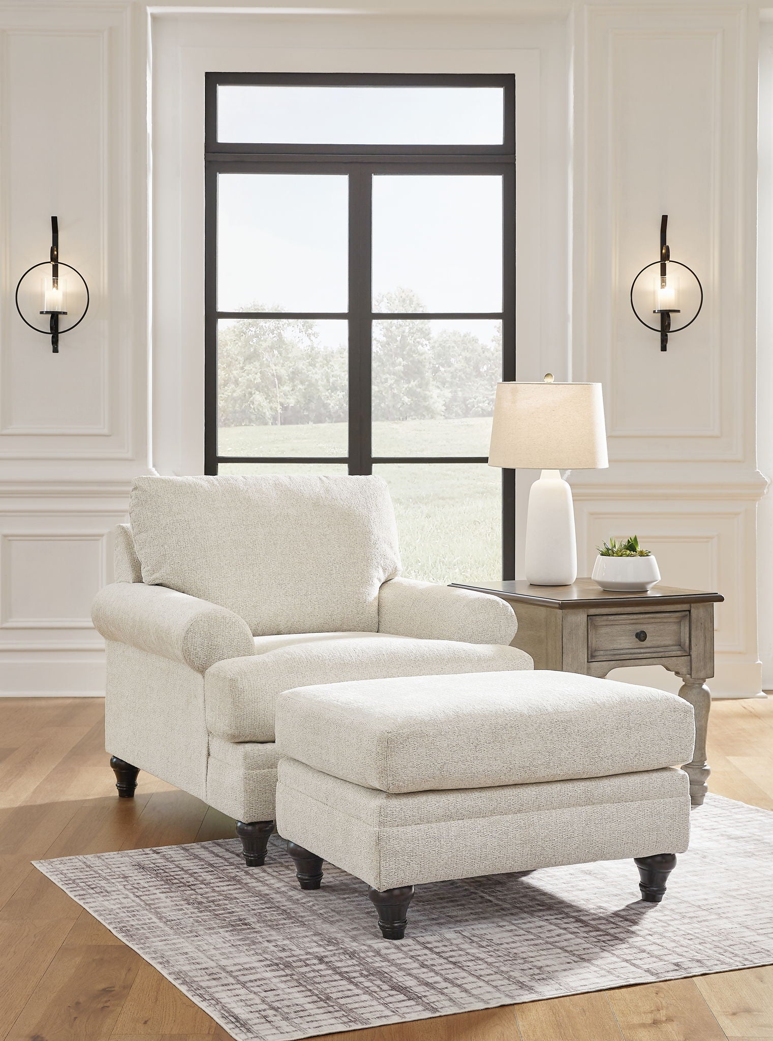 Valerani - Sandstone - 2 Pc. - Chair, Ottoman - Hornell Furniture Outlet