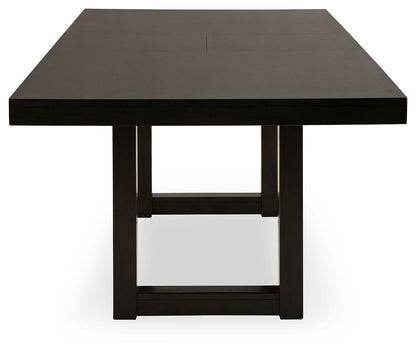 Neymorton - 7 Pc. - Rectangular Extension Table, 6 Side Chairs - Dark Grayish Brown - Hornell Furniture Outlet