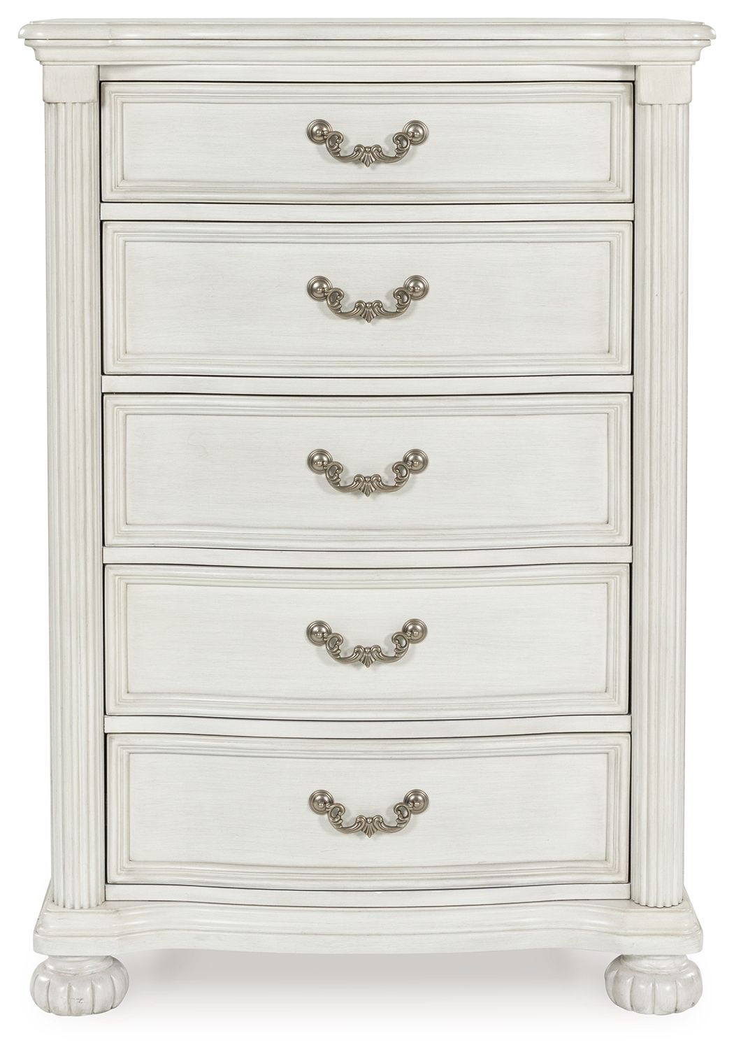 Montelaine - Antique White - Five Drawer Chest - Hornell Furniture Outlet