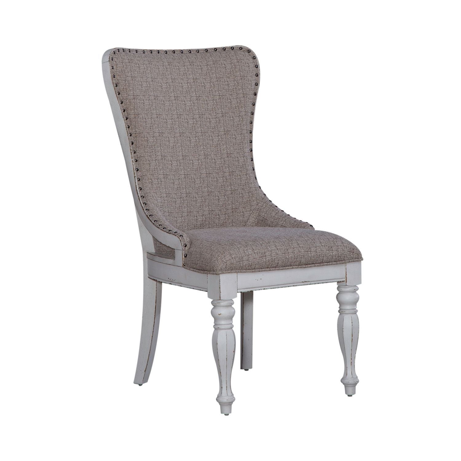 Magnolia Manor - Upholstered Wing Back Side Chair (RTA) - White - Hornell Furniture Outlet
