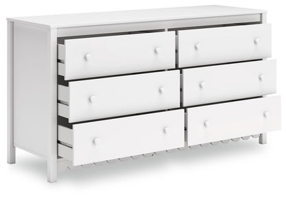 Hallityn - White - Six Drawer Dresser - Hornell Furniture Outlet