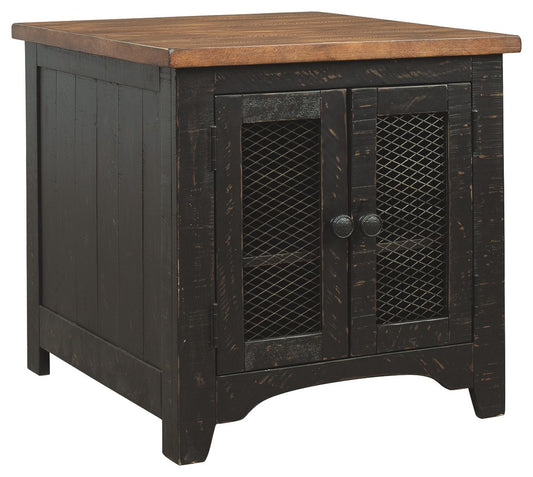 Valebeck - Black / Brown - Rectangular End Table - Hornell Furniture Outlet