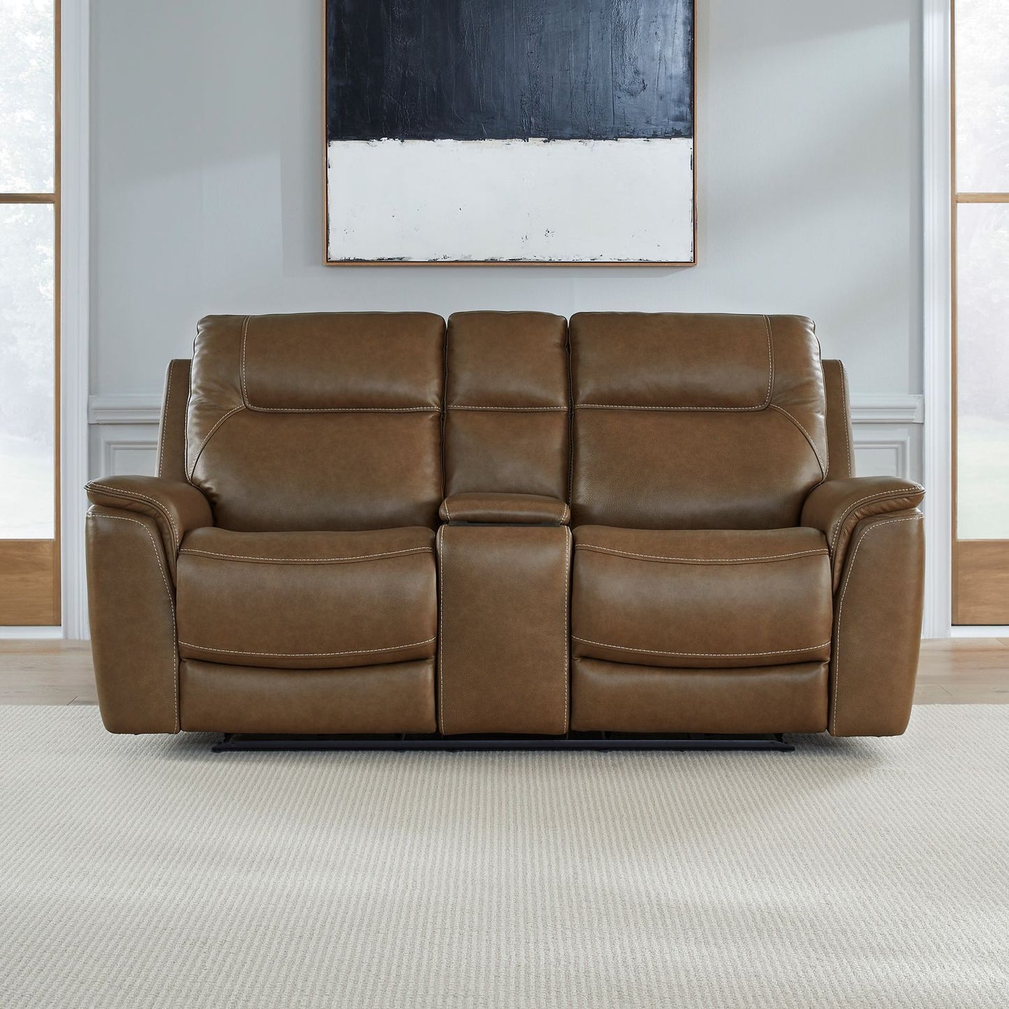 Collins - Loveseat With Console P3 & ZG - Brown - Hornell Furniture Outlet