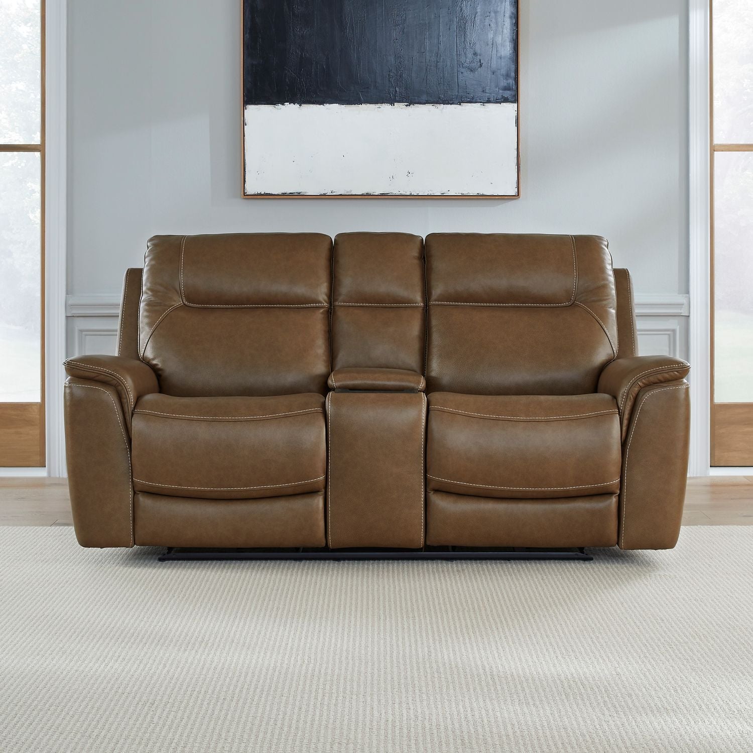 Collins - Loveseat With Console P3 & ZG - Brown - Hornell Furniture Outlet