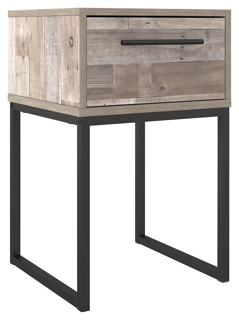 Neilsville - Whitewash - One Drawer Night Stand - Vinyl - Wrapped - Hornell Furniture Outlet