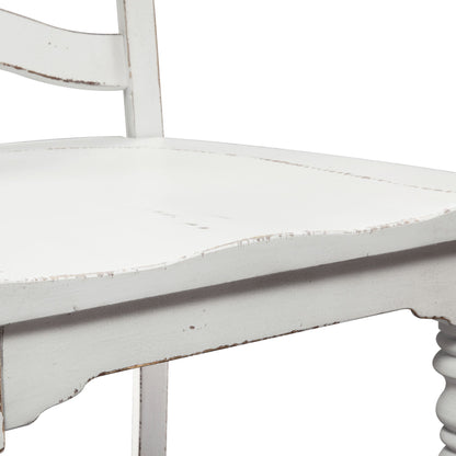 Magnolia Manor - Ladder Back Side Chair - White - Hornell Furniture Outlet