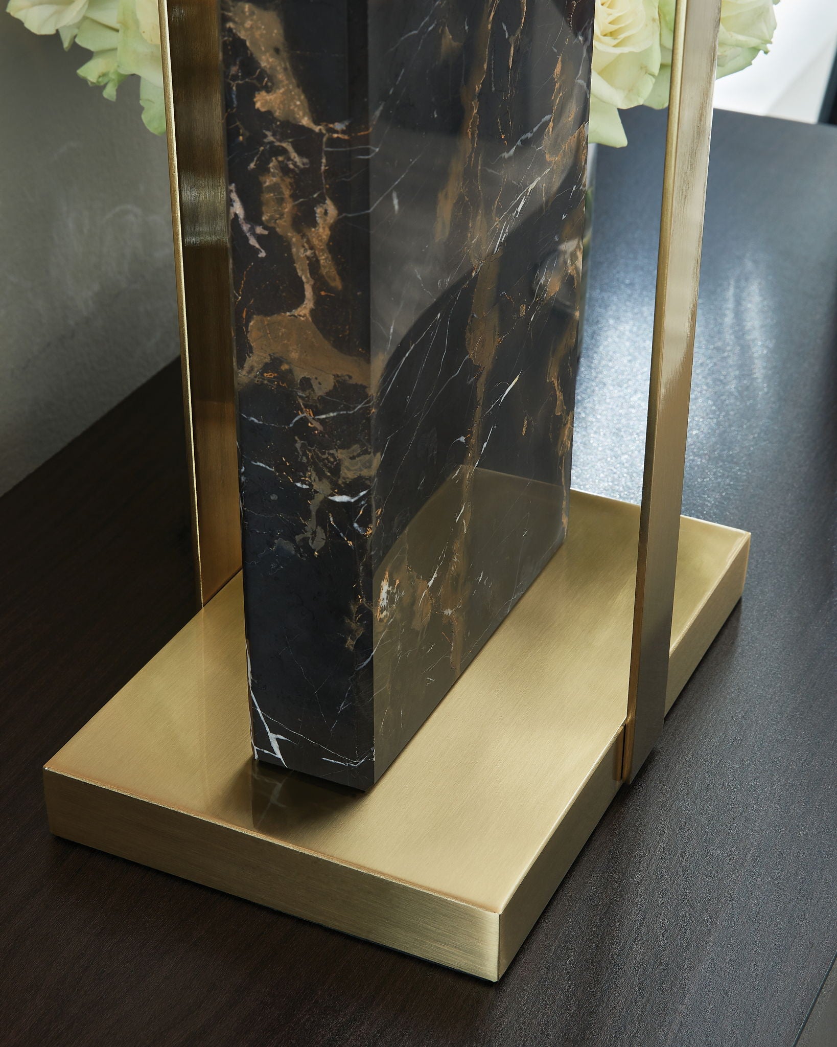 Neonish - Marble Table Lamp - Black / Gold Finish - Hornell Furniture Outlet
