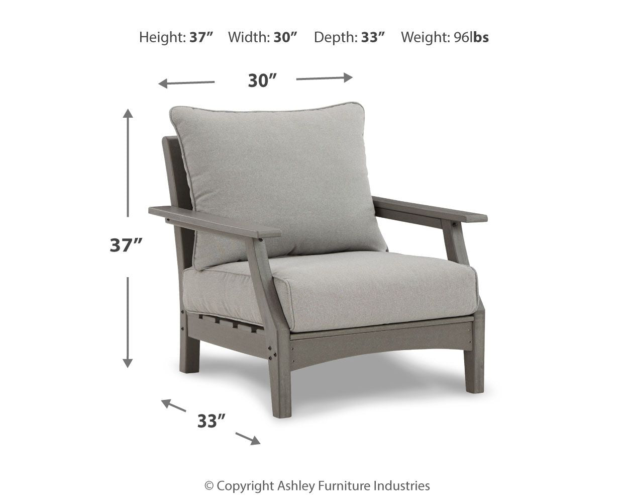 Visola - Gray - Lounge Chair w/Cushion (Set of 2) - Hornell Furniture Outlet