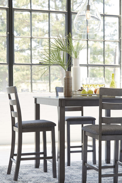 Bridson - Gray - Square Counter TBL Set (Set of 5) - Hornell Furniture Outlet