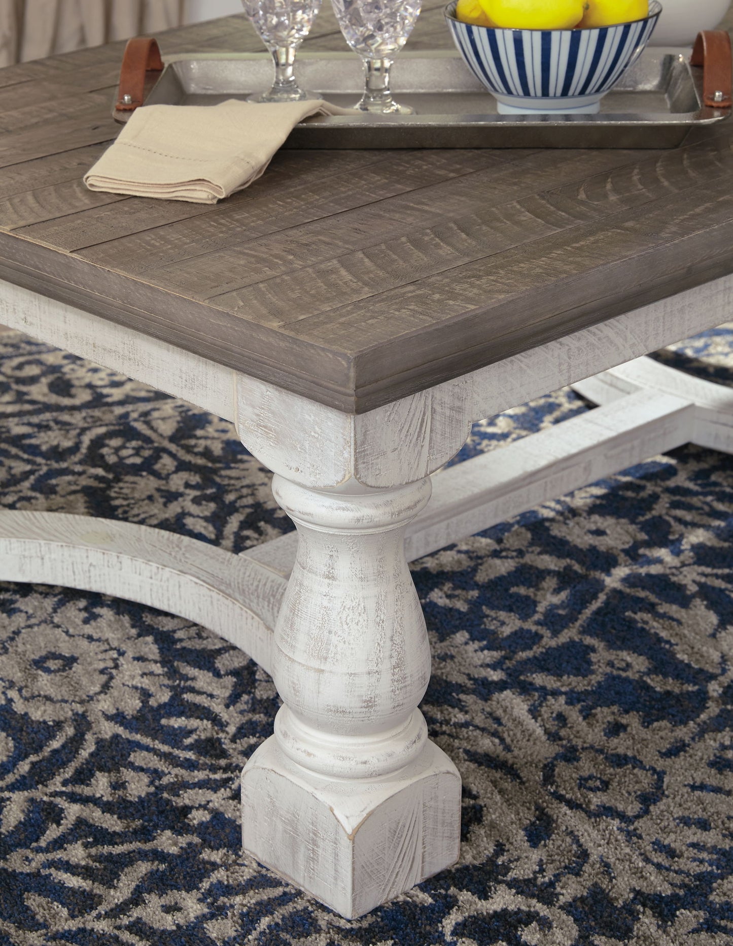 Havalance - Gray / White - Rectangular Cocktail Table - Hornell Furniture Outlet