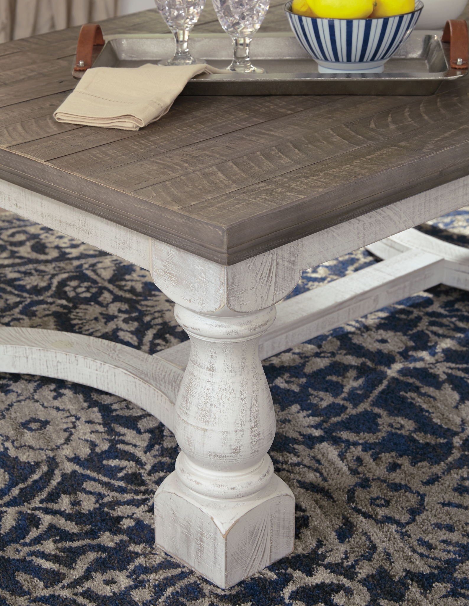 Havalance - Gray / White - Rectangular Cocktail Table - Hornell Furniture Outlet