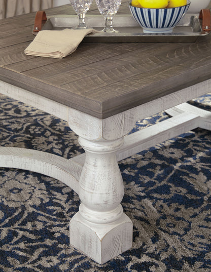 Havalance - Gray / White - Rectangular Cocktail Table - Hornell Furniture Outlet