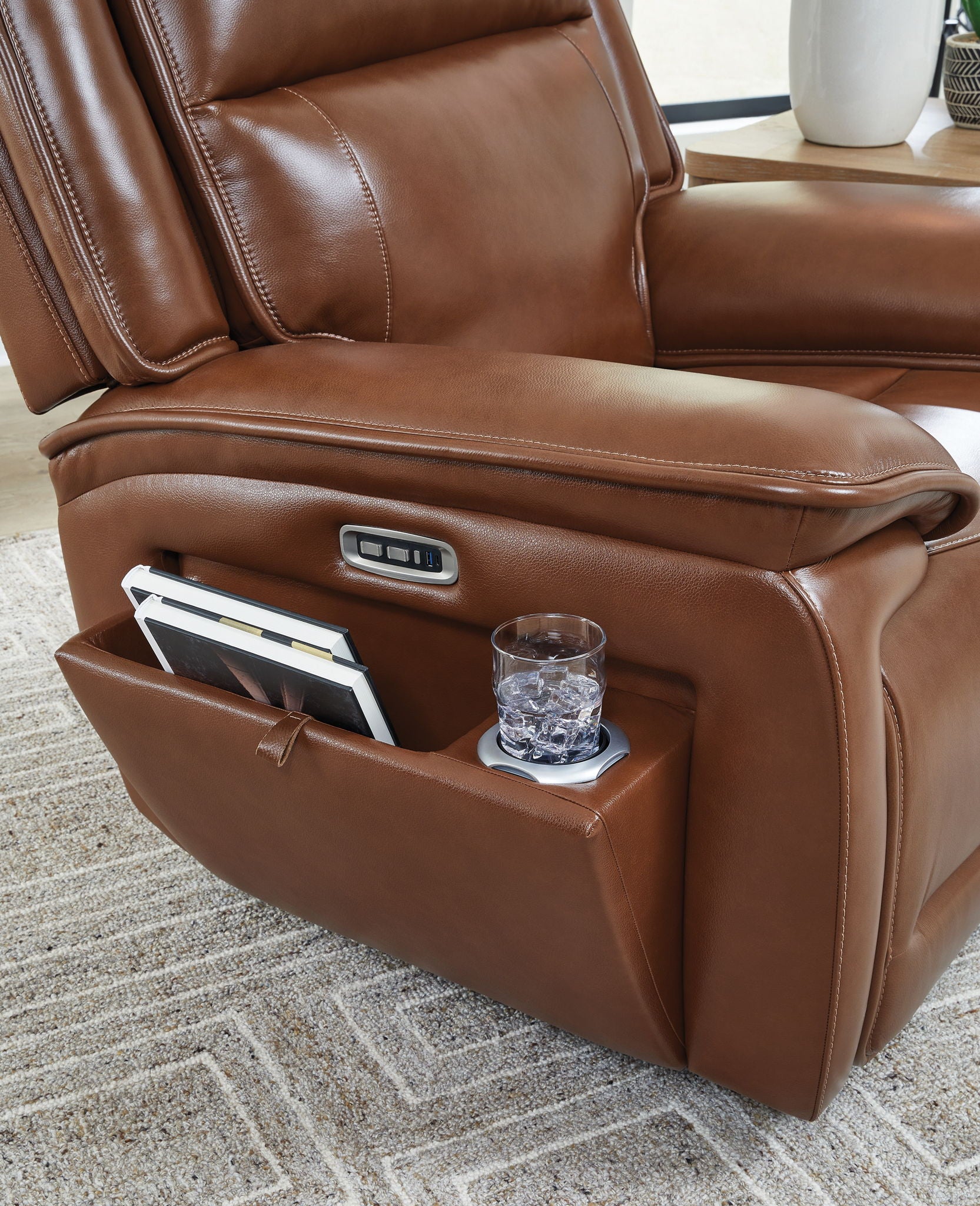 Healy Pier - Chocolate - Power Recliner / Adj Headrest - Hornell Furniture Outlet