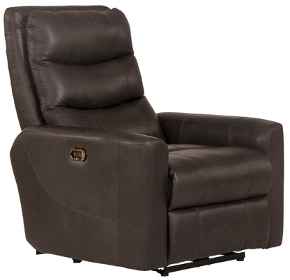 Bosa - Leather Power Recliner - Charcoal - Hornell Furniture Outlet