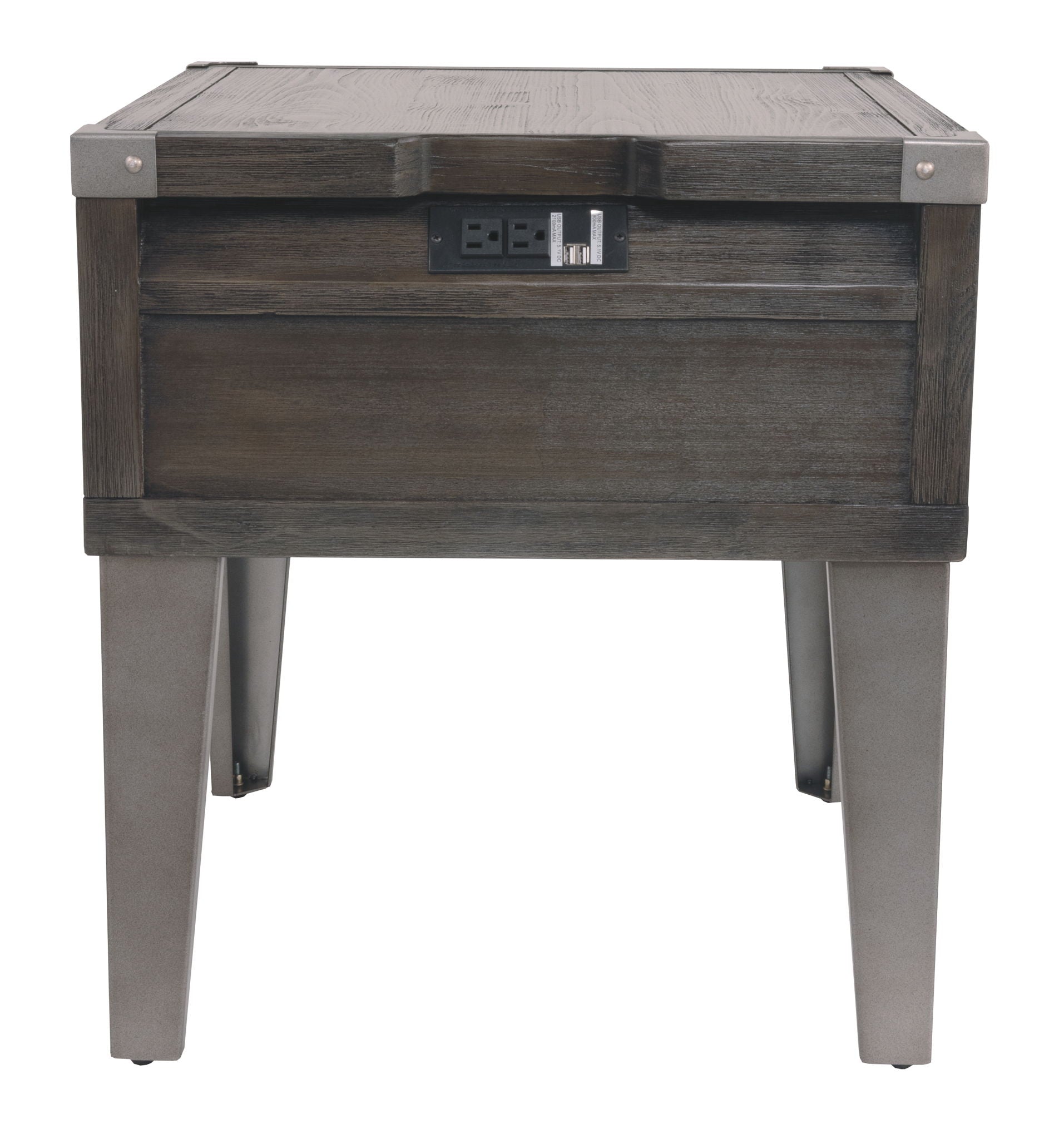 Todoe - Dark Gray - Rectangular End Table - Hornell Furniture Outlet