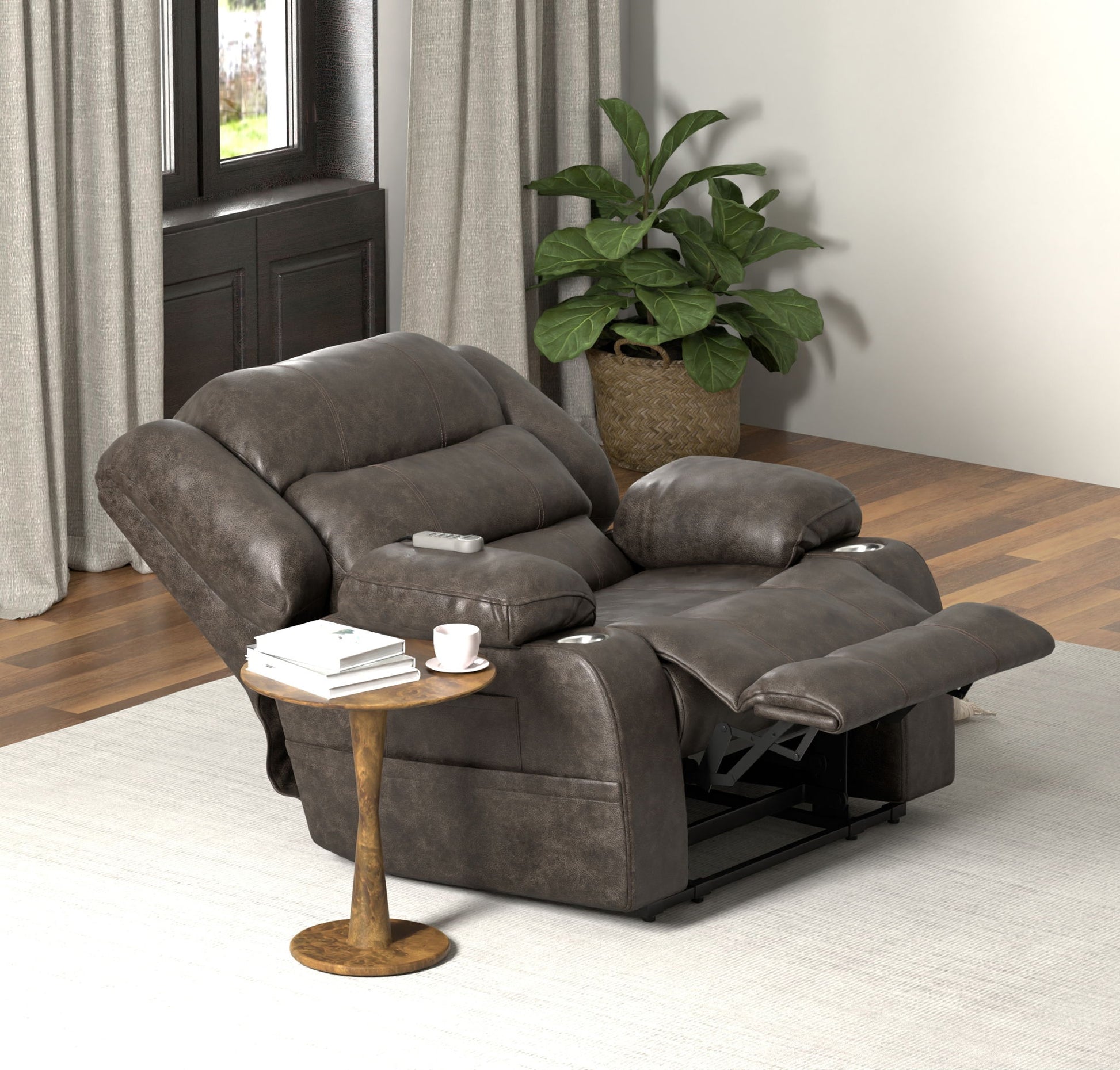 Tucker - Power Lift Recliner With Heat & Massage - Steel - Hornell Furniture Outlet