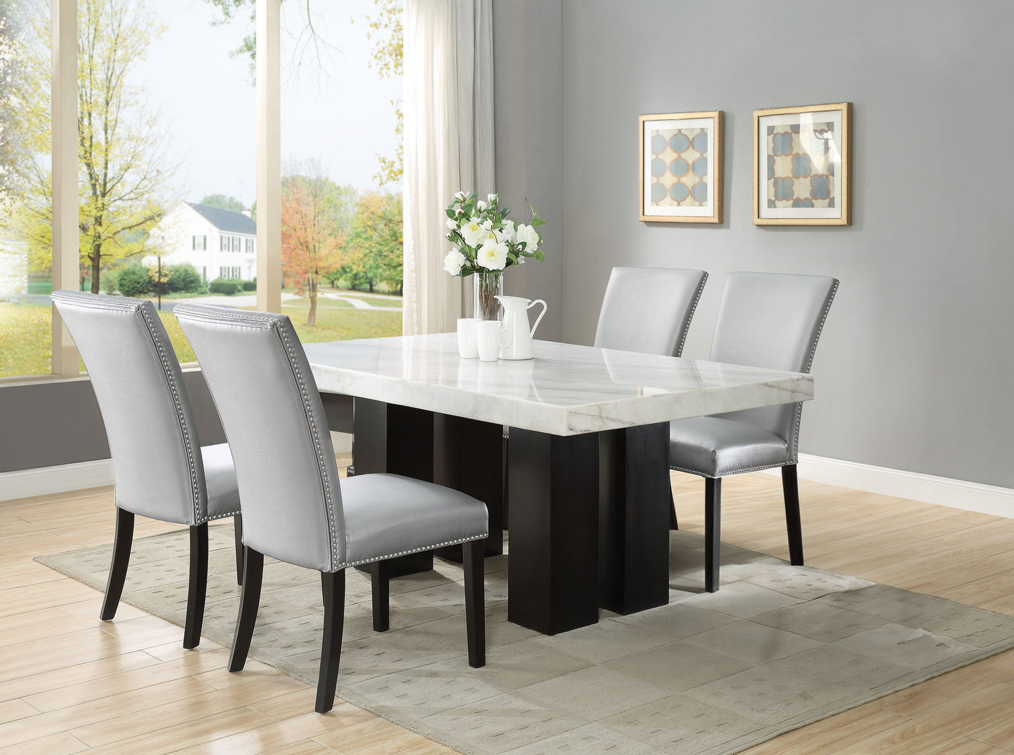 Camila - Rectangular Dining Set - White Top - Hornell Furniture Outlet
