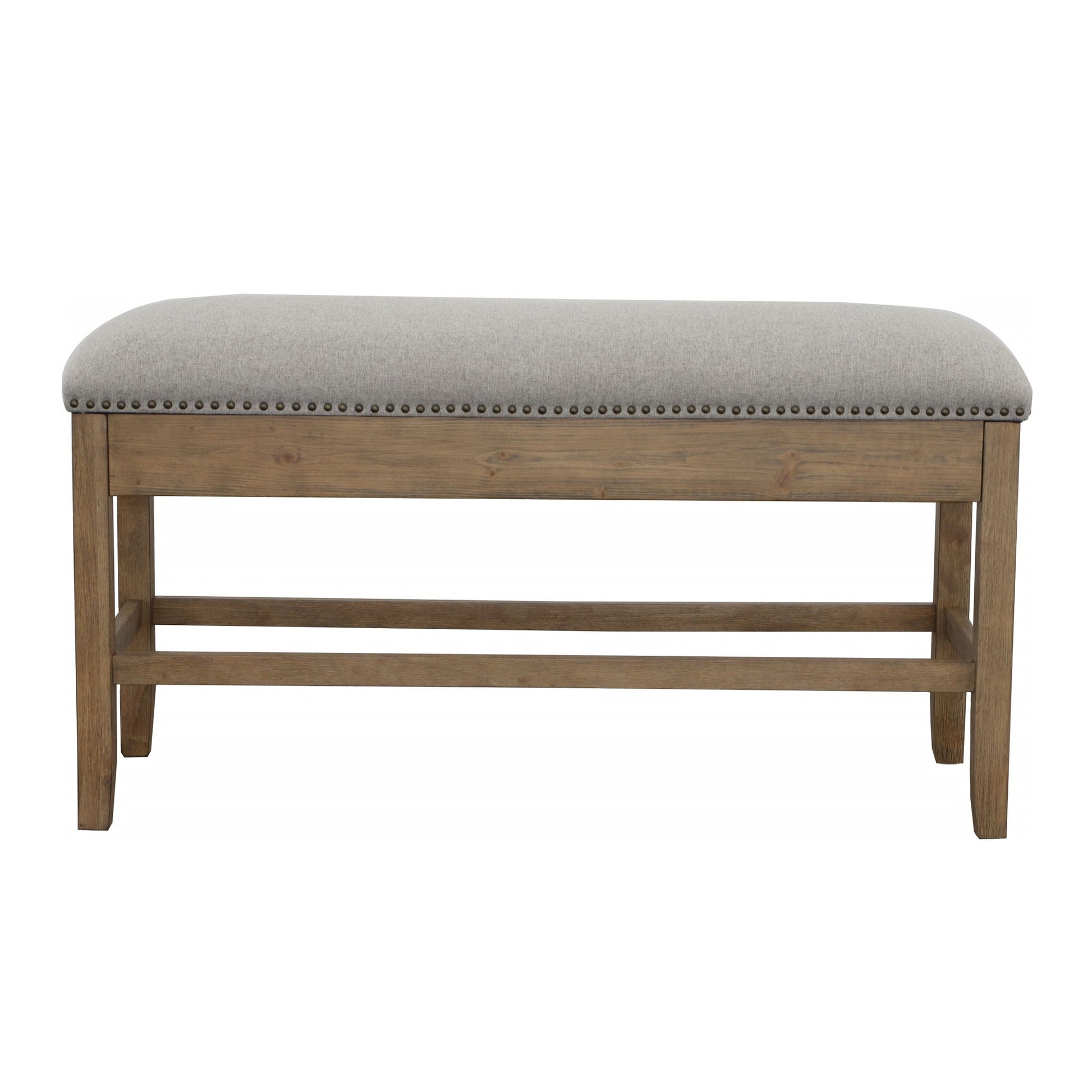 Grayson - Counter Storage Bench With Nailhead - Dark Brown - Hornell Furniture Outlet
