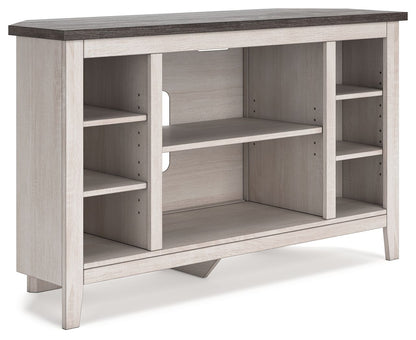Dorrinson - Two - tone - Corner TV Stand/Fireplace OPT - Hornell Furniture Outlet