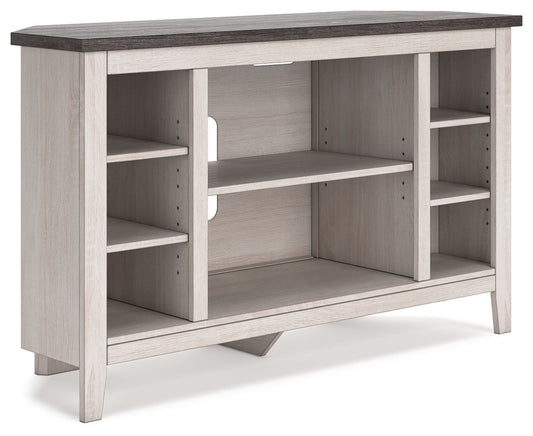 Dorrinson - Two - tone - Corner TV Stand/Fireplace OPT - Hornell Furniture Outlet