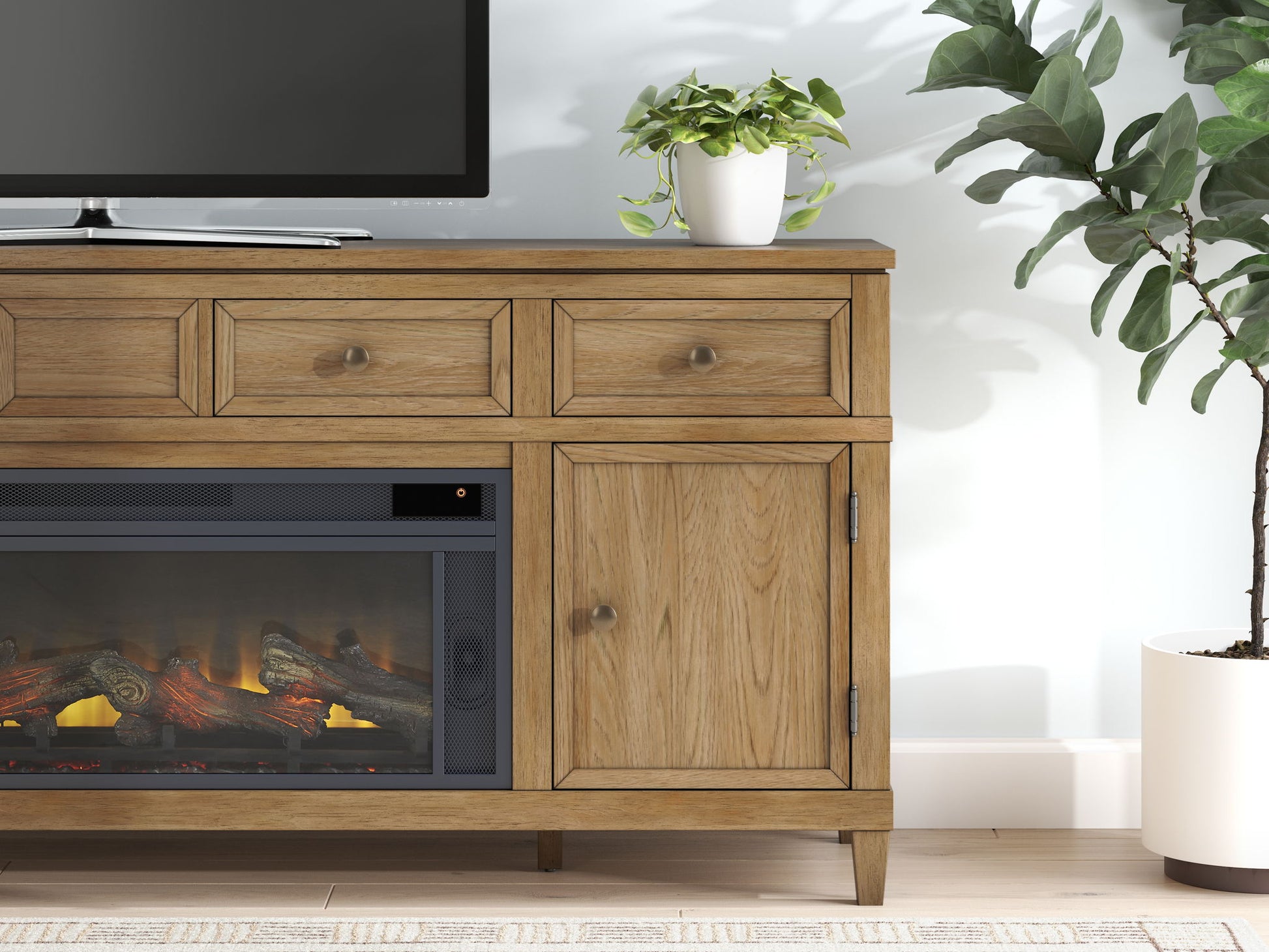 Sharlance - 81" TV Stand With Electric Fireplace - Hornell Furniture Outlet
