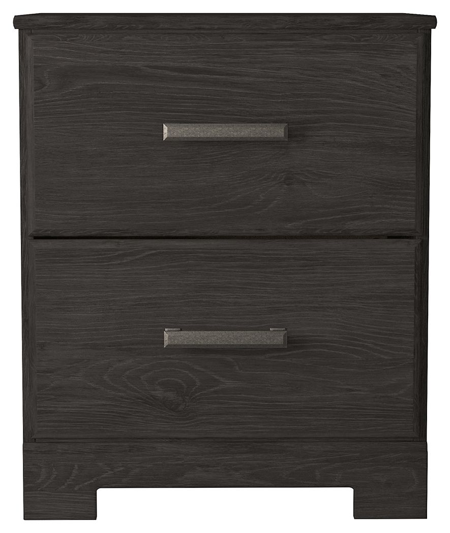 Belachime - Charcoal - Two Drawer Night Stand - Hornell Furniture Outlet