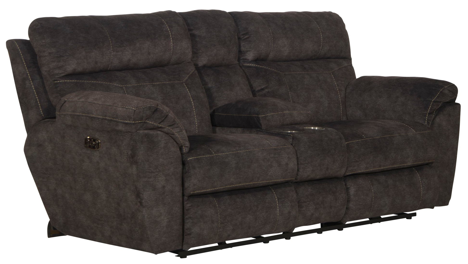 Sedona - Power Hdrst With Lumbar Lay Flat Reclining Console Loveseat With Storage & Cupholders - Hornell Furniture Outlet