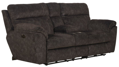 Sedona - Power Hdrst With Lumbar Lay Flat Reclining Console Loveseat With Storage & Cupholders - Hornell Furniture Outlet