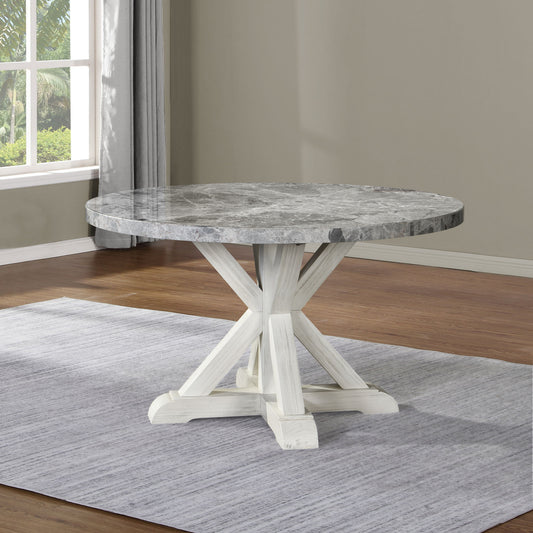 Canova - Round Marble Top Table - Gray - Hornell Furniture Outlet