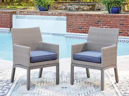 Half Moon Beach - Arm Chair With Cushion (Set of 2) - Blue / Gray - Hornell Furniture Outlet