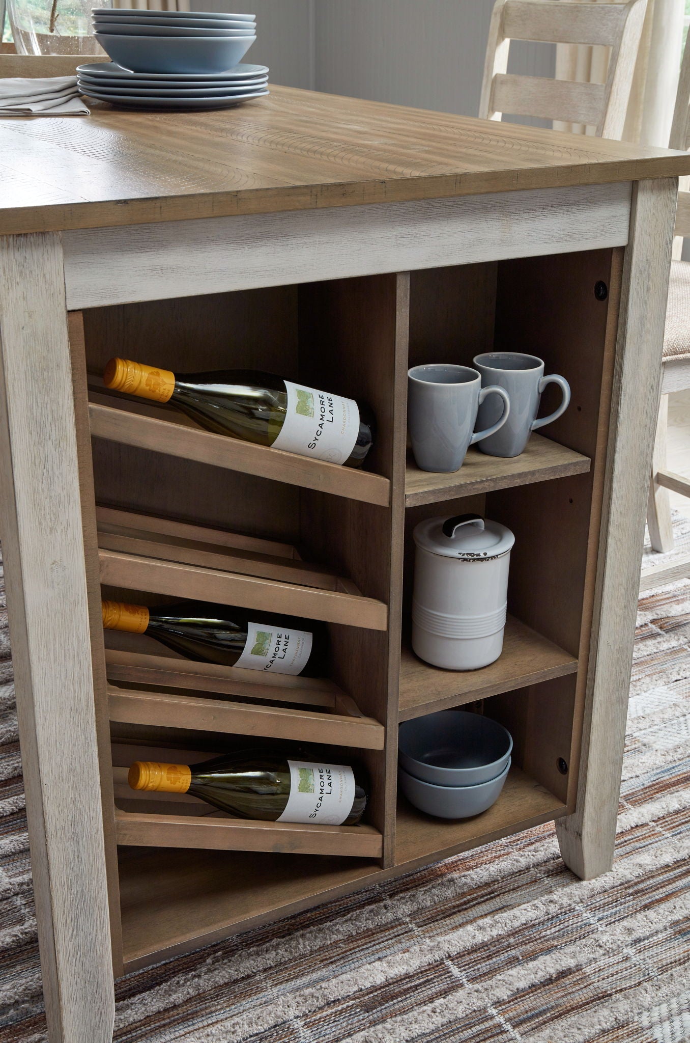 Skempton - Rectangular Counter Table With Storage - White - Hornell Furniture Outlet