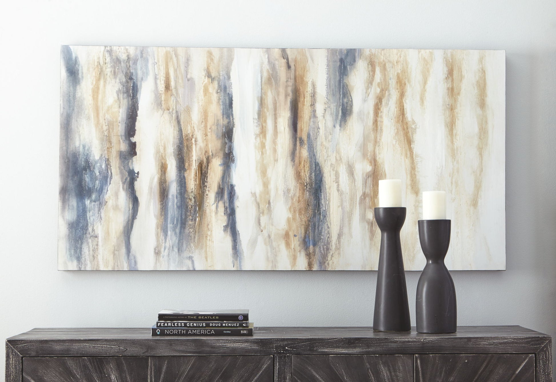 Joely - Blue / Tan - Wall Art - Hornell Furniture Outlet