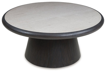 Bracken - French Black - Round Cocktail Table - Hornell Furniture Outlet