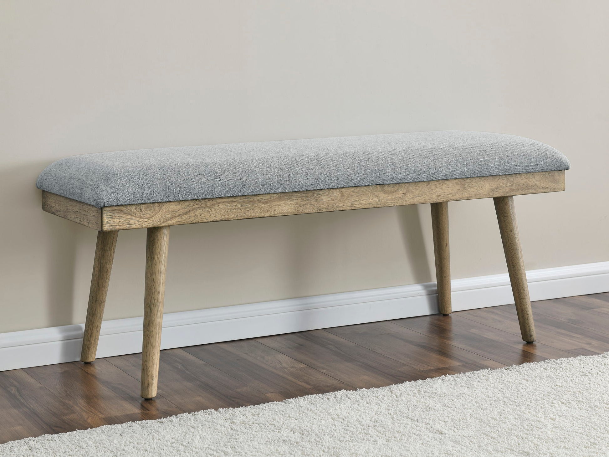 Vida - Polyester Dining Bench - Gray - Hornell Furniture Outlet