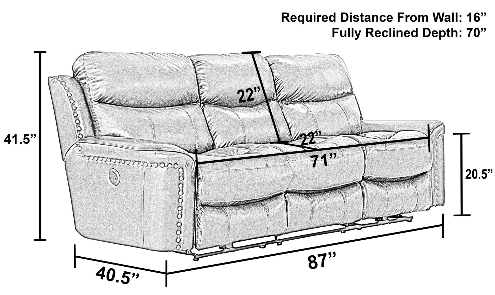Ceretti - Power Reclining Sofa - Brown Italian Top Grain Leather Match - Hornell Furniture Outlet