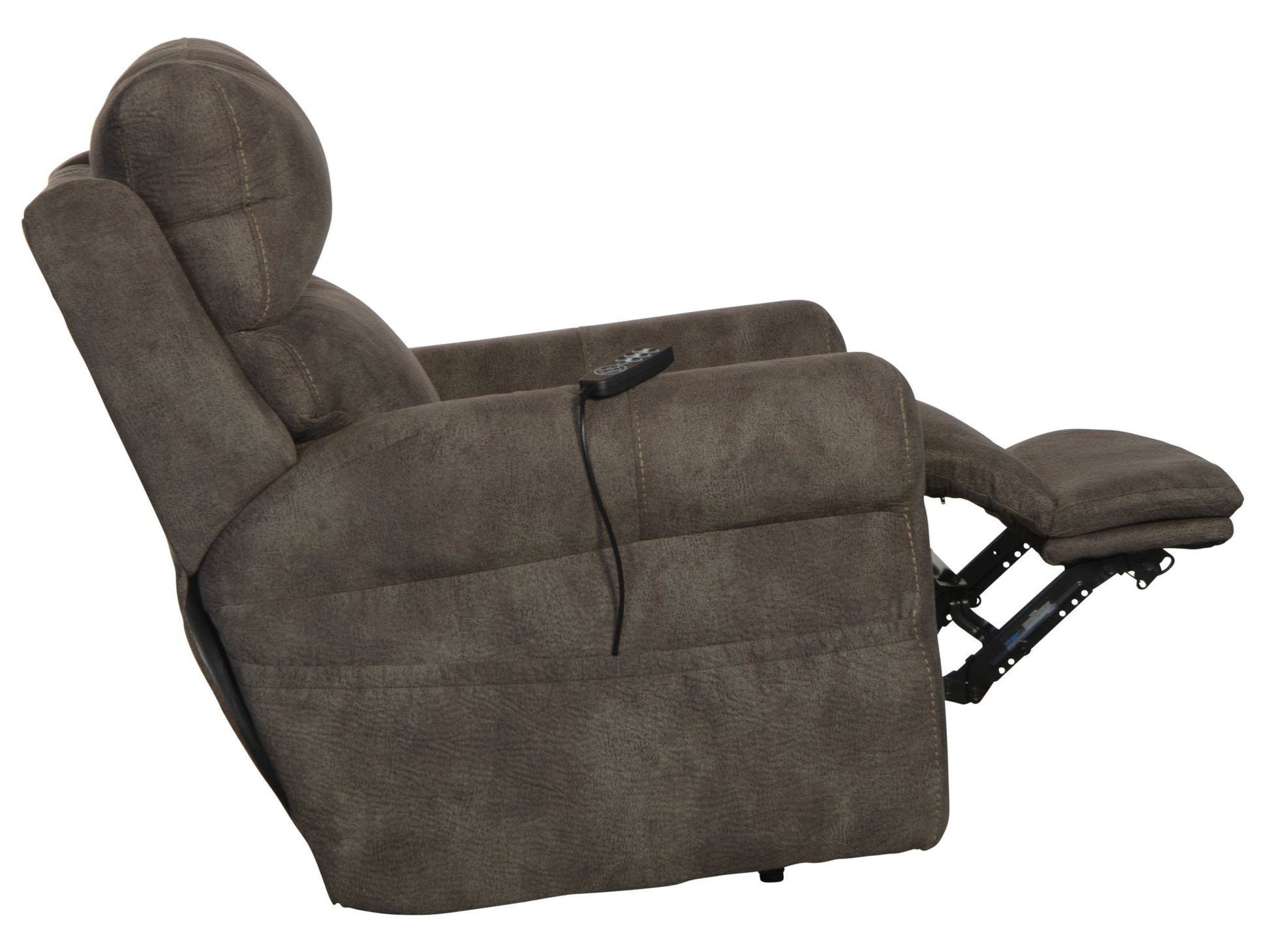 Tranquility - Power Headrest Power Lay Flat Reclining With CR3 Heat / Massage / Lumbar - Pewter - Hornell Furniture Outlet