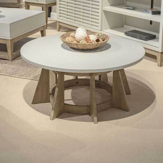 Berkley Square - Round Cocktail Table - Brown - Hornell Furniture Outlet