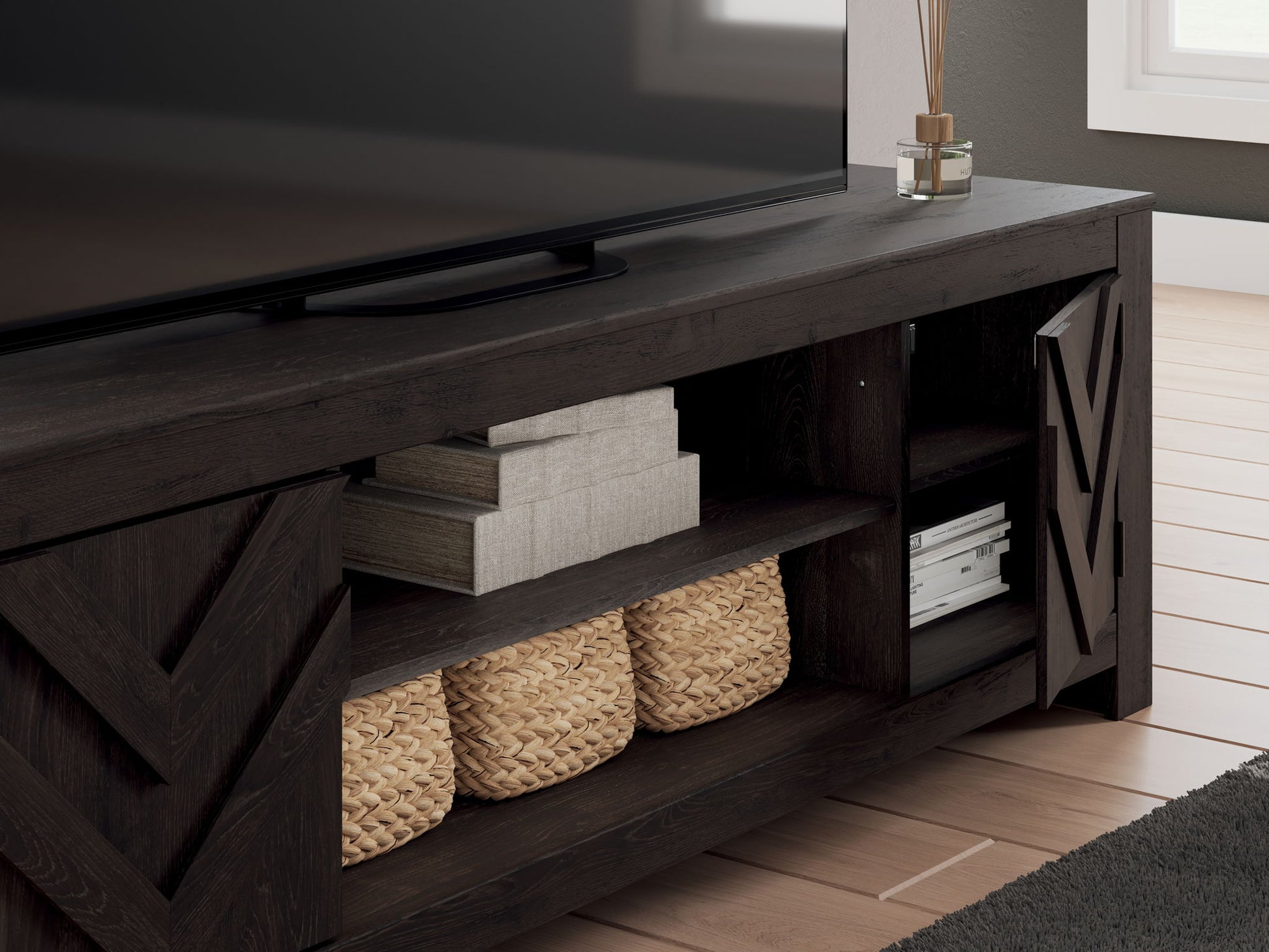 Cayboni - LG TV Stand With Fireplace Option - Hornell Furniture Outlet