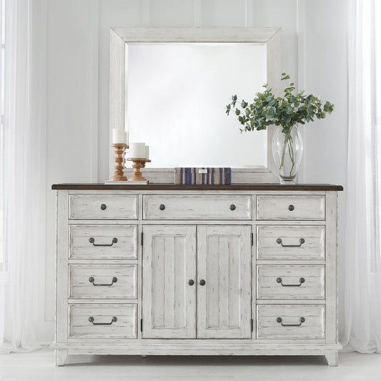 River Place - Dresser & Mirror - White - Hornell Furniture Outlet