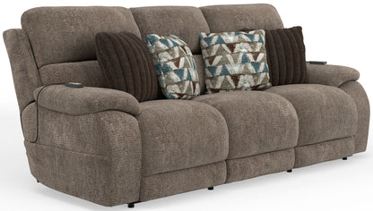 Joya - Zero Gravity Power Reclining Sofa With Power Adjustable Headrest And CR3 Heat/Massage/Lumbar - Mushroom - Hornell Furniture Outlet